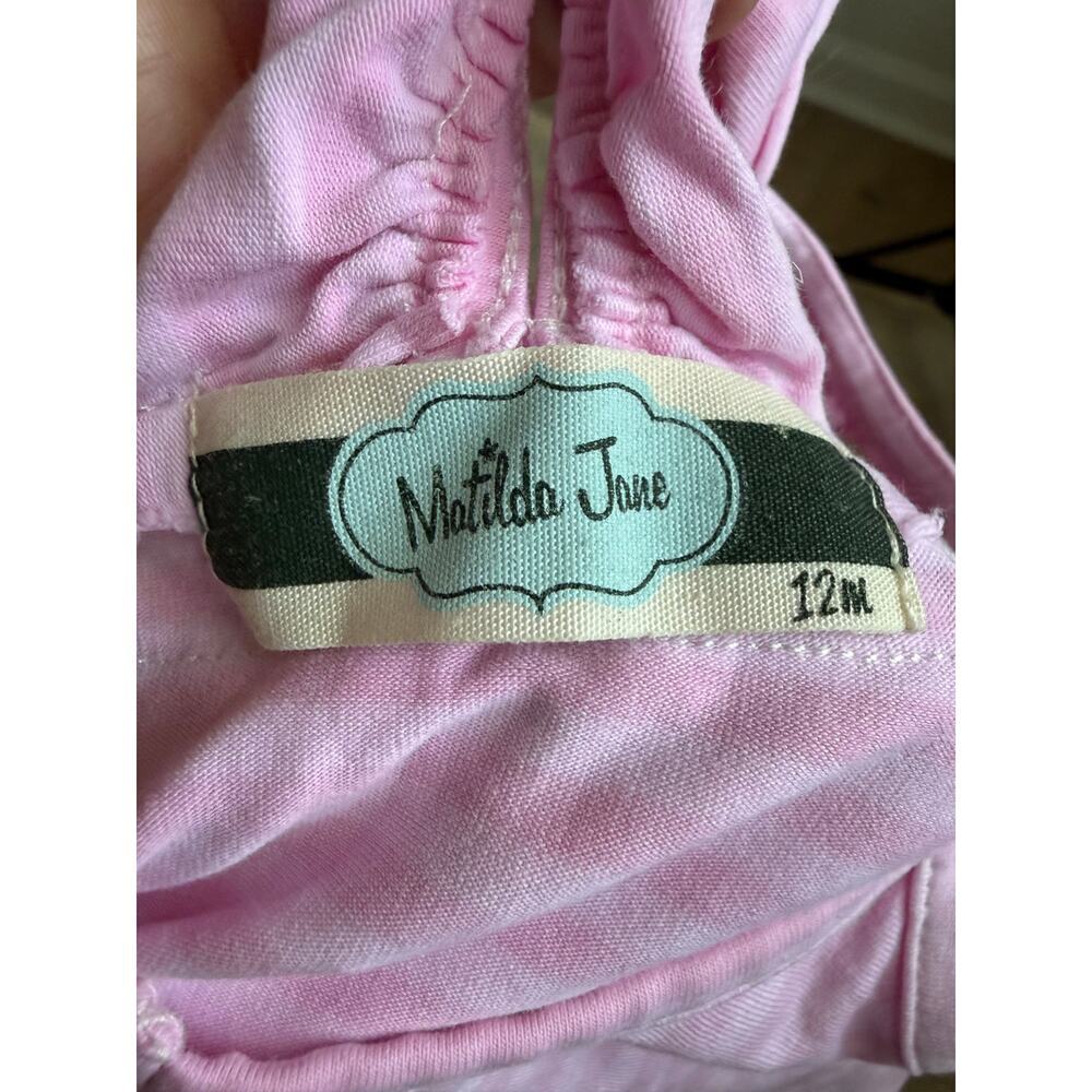 Matilda Jane Pink Stripe Ruffle Tank Dress Tunic Top Girls 12M Boutique - Picture 4 of 4